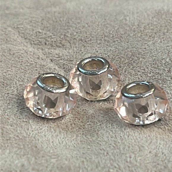Silver 925 Crystal Charm Beads (set of 3) - Picture 10 of 11